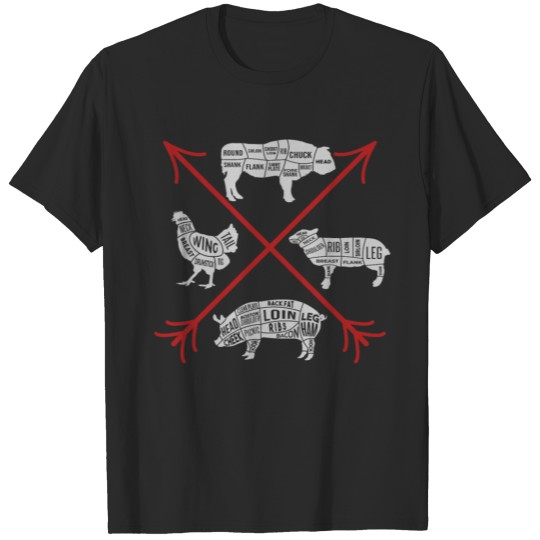 Discover Butcher Farmer BBQ Food Carne Diem for Grilling T-shirt