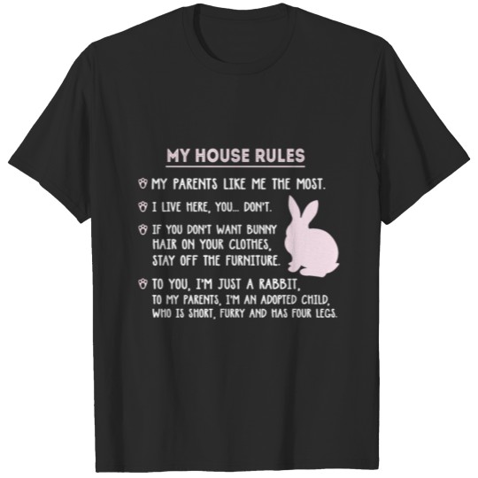 Discover Funny Rabbit Shirt - Bunny My House Rules T-shirt