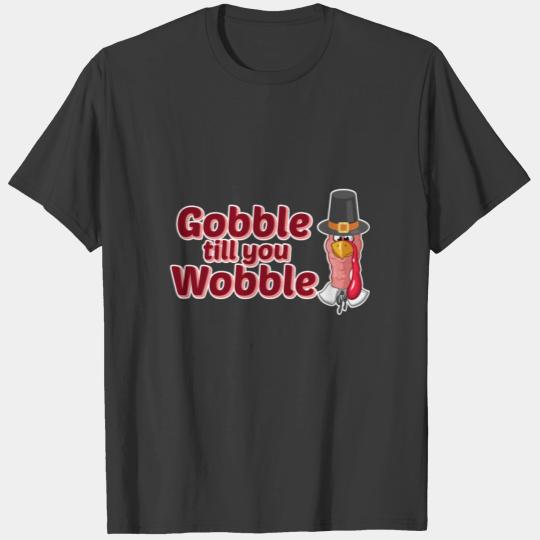 Gobble Wobble Happy Thanksgiving Turkey Kids T-shirt