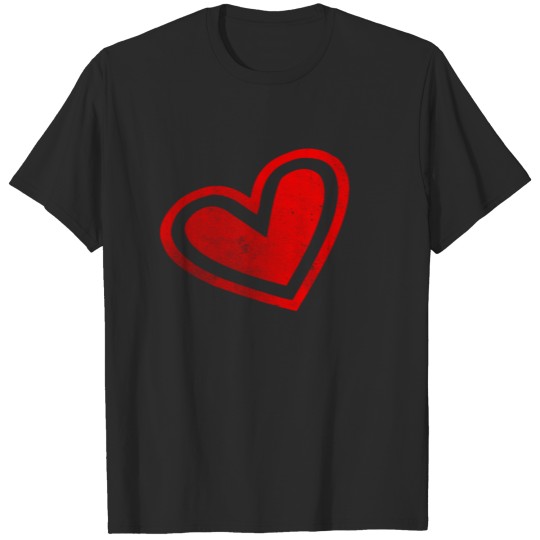 Discover Red Vintage Heart Valentine's Day Love T-shirt