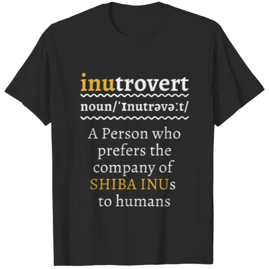 Discover Inutrovert Funny Shiba Inu Mom Dad Gift T-shirt