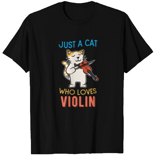 Just A Cat Who Loves Violin T-shirt