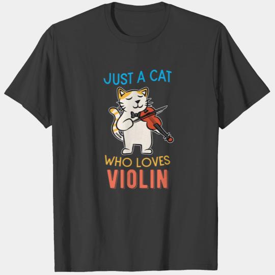 Just A Cat Who Loves Violin T-shirt