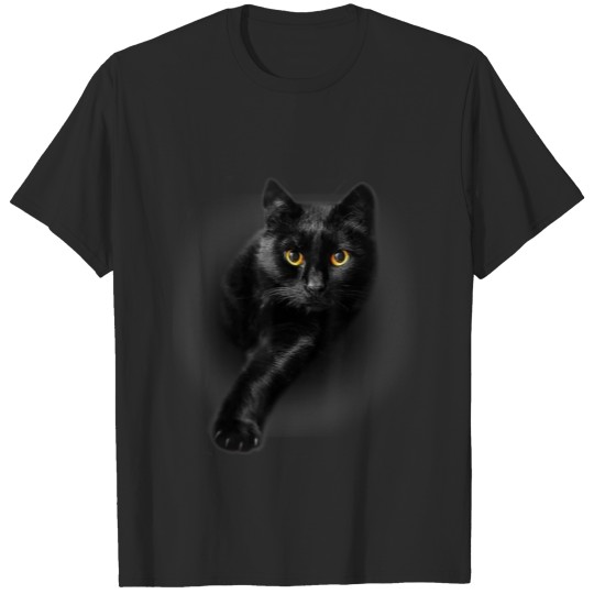 Discover Black Cat Yellow Eyes Cats Tee Gift T-shirt