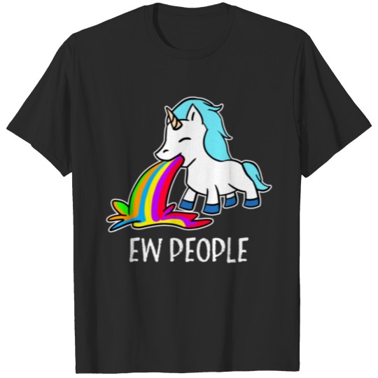 Ew People Unicorn Vomiting Rainbow Funny T-shirt