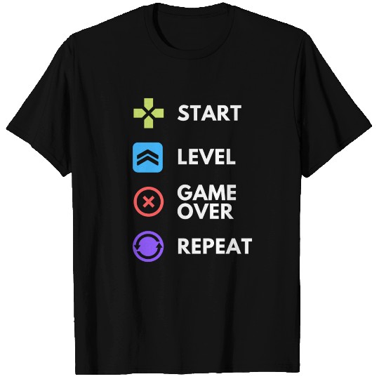 Start Level GameOver Repeat T-shirt