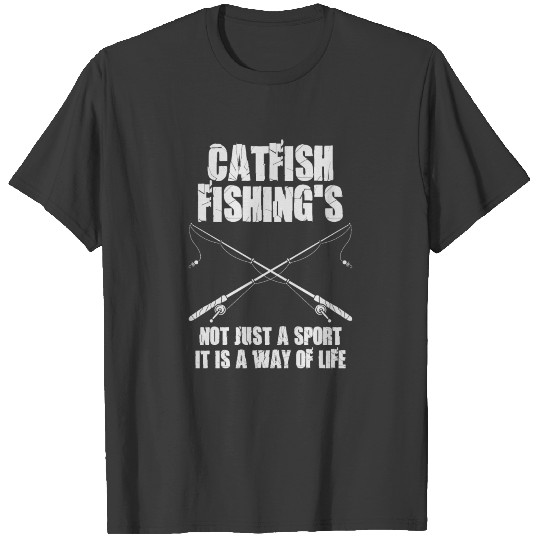 Fisherman Angler Catfish Fishing Rod Hobby Gift T-shirt