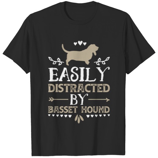 Discover Easily Distracted By Basset Hound Funny Dog Owner T-shirt