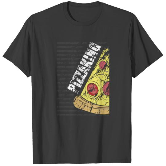 Pizzaking Pizza Slice Used Look Design T-shirt