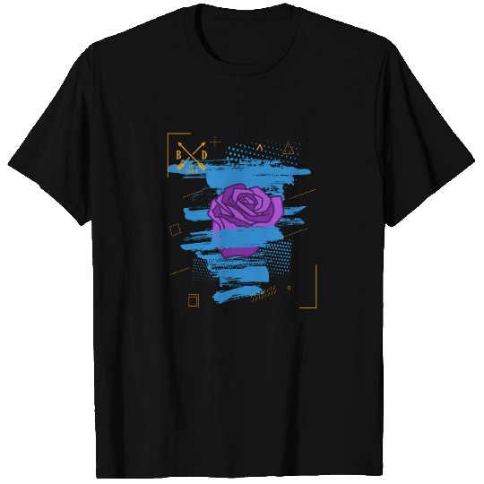 Purple Rose Abstract Art Geometry Hipster T-shirt