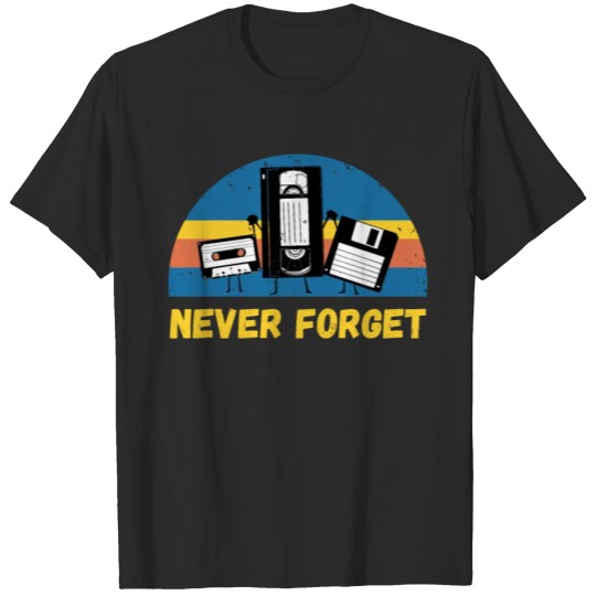 Discover Never Forget Tape Diskette Video Retro Party T-shirt