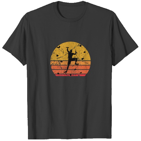 Discover Retro Sun Climb Bouldering Gift T-shirt