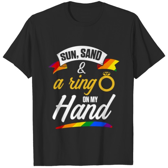 Discover LGBT Pride Gay Bachelor Party Sun Ring Hand T-shirt