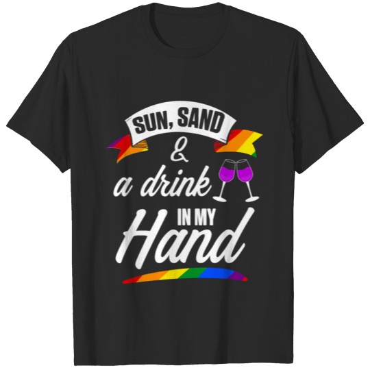Discover LGBT Pride Gay Bachelor Party Drink in Hand T-shirt