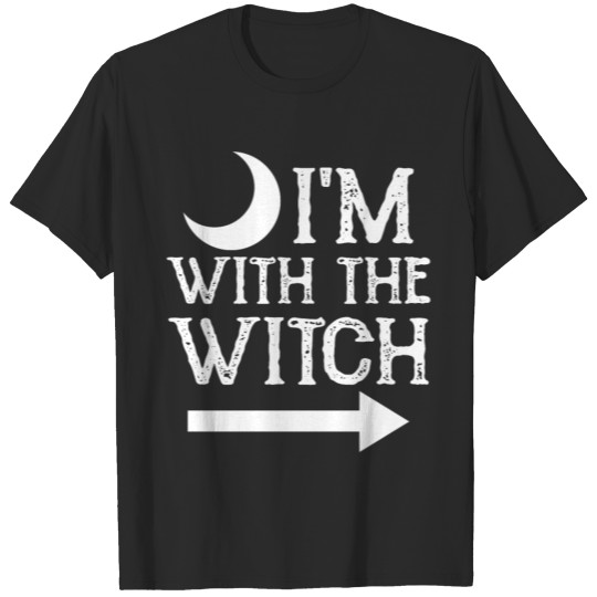 I'm With The Witch Shirt Funny Halloween Couple T-shirt