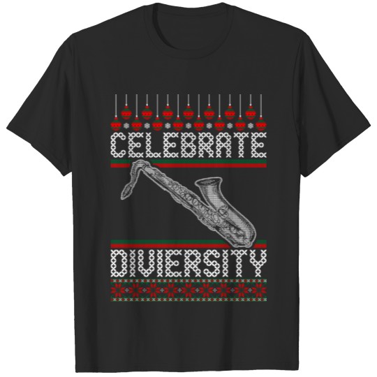 Discover Celebrate Diversity Sexophone Ugly Christmas Tshir T-shirt