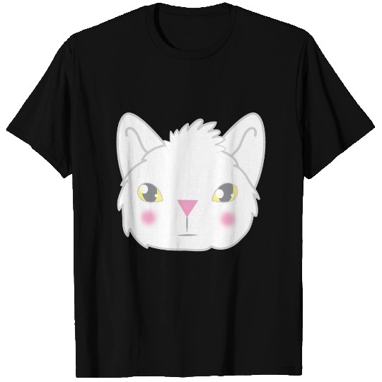 Floofy white cat face not impressed T-shirt