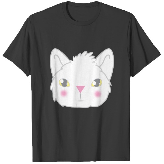 Floofy white cat face not impressed T-shirt