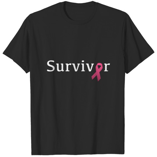 Breast Cancer Survivor Shirt with Pink Ribbon T-shirt