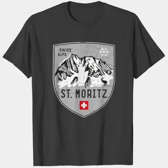 St. Moritz Switzerland Emblem T-shirt