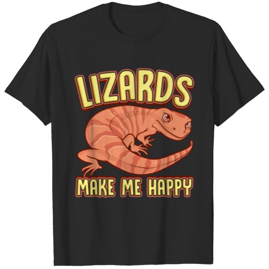 Discover Lizards Make Me Happy Funny Herpetology Reptile T-shirt