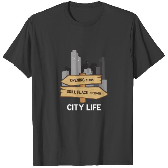 Skyscraper City life Signpost hiking T-shirt