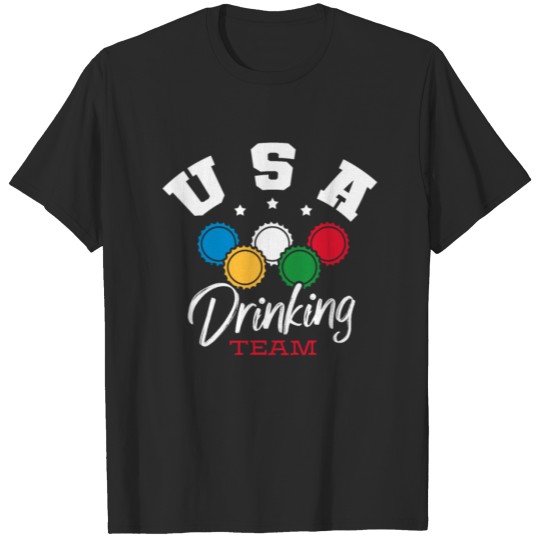 Discover Funny USA Drink Team Olympics Parody T-shirt
