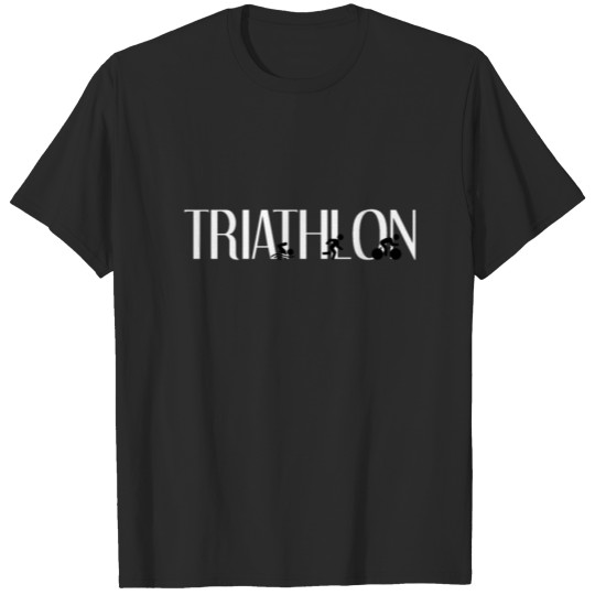 Discover Triathlon (swimming, running, cycling symbols) T-shirt