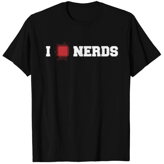 I Love Nerds Circuit Board Heart Computers T-shirt