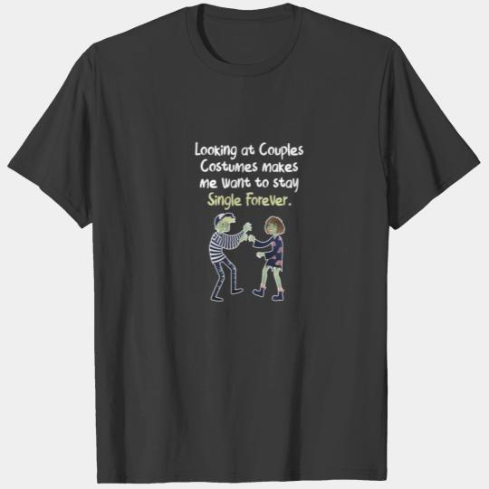 Looking at Couples Costumes Zombie Funny Halloween T-shirt
