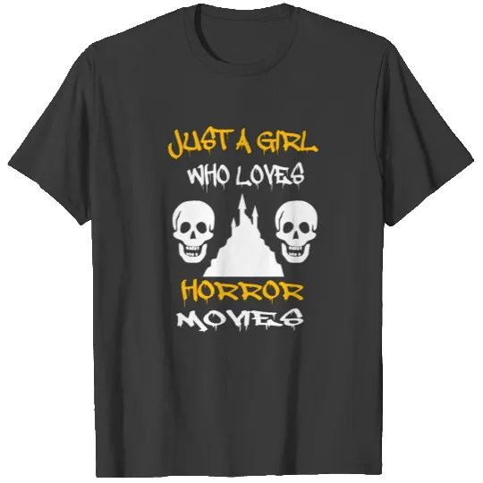 Just A Girl Who Loves Horror Movies Halloween Gif T-shirt