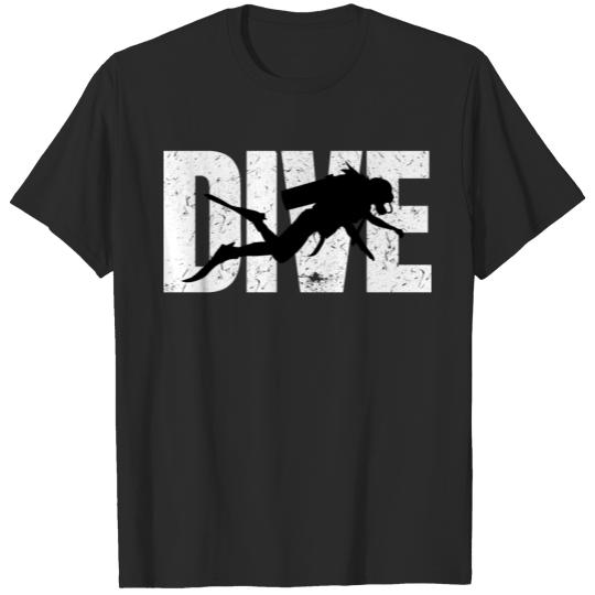 Discover Dive diver typography diving gift idea T-shirt