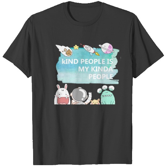 KIND PEOPLE kids planet spaceship astronaut stars T-shirt