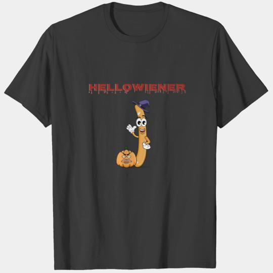 Halloween 2020 - Hellowiener Funny Wiener Waving T-shirt