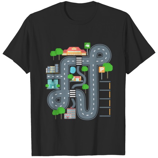Car Play Mat Shirt for Dad Car Map Game T-shirt