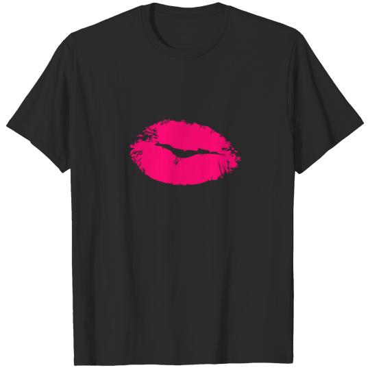 Discover Mouth Kiss Lipstick Lips Sexy Pink Red Erotic Hot T-shirt