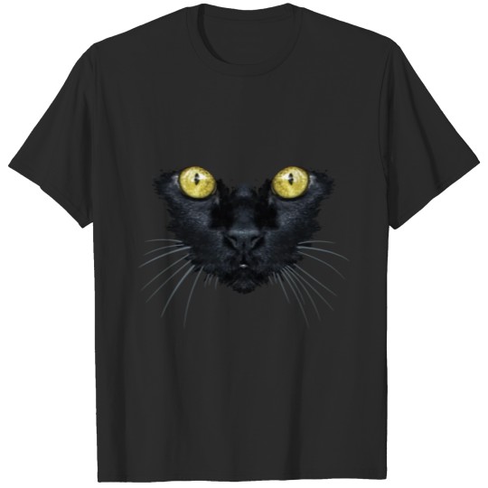 Discover Black Cat Face Shirt Yellow Eyes Kitty Kitten Cats T-shirt