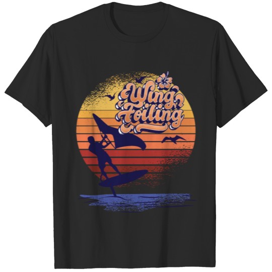 Discover Wing Foiling Vintage Surfing Gift T-shirt