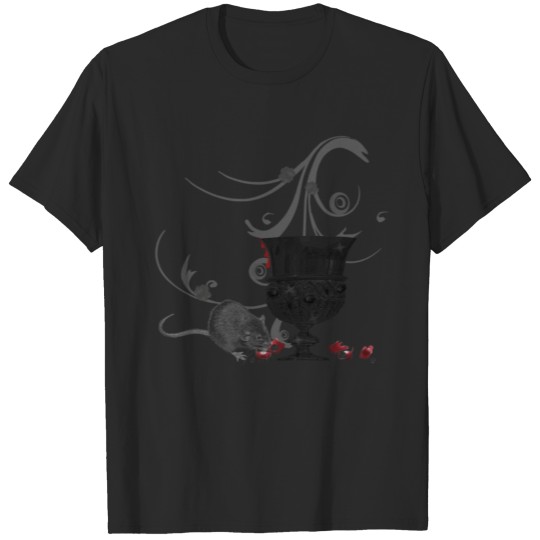 Discover Gothic chalice with rat, goth, rose petals, tribal T-shirt
