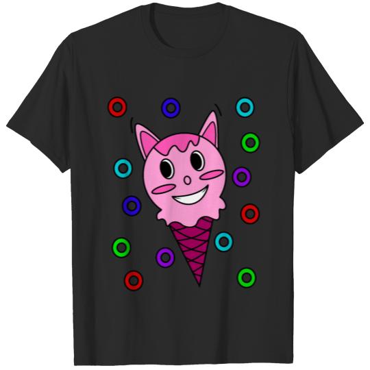 Discover Cute Ice Cream Cone Happy Illustration T-shirt