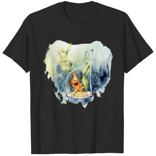 Discover Sea Shells in Bottle T-shirt