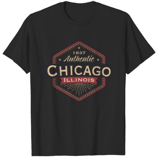 Discover Chicago Classic Lable Used Look T-shirt
