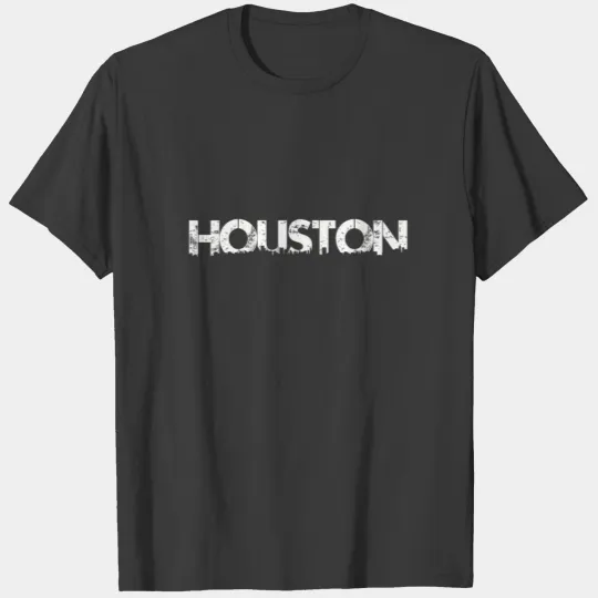 Houston Texas TX Skyline font lettering gift idea T-shirt