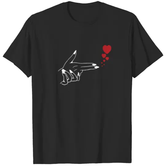 Hand Gun Korean Finger Heart Kpop T Shirt | T-shirt