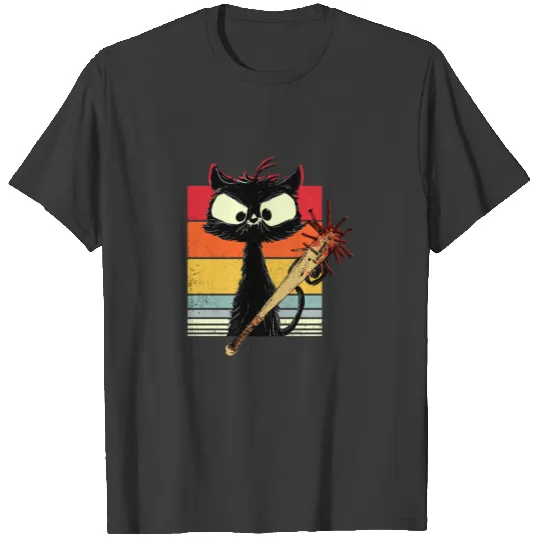 Funny Vintage Cat Black Cat Cat Owner Gift Retro C T-shirt