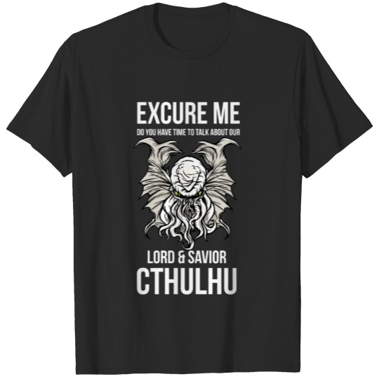 Discover Lord Savior Cthulhu Funny Parodie Religion T-shirt