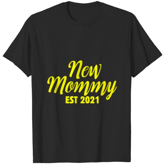 Discover Funny Pregnancy New Mommy Est 2021 Baby Wife Grow T-shirt