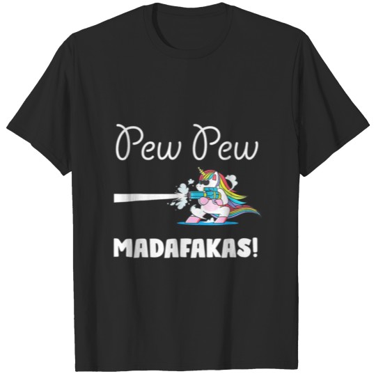 Unicorn Pew Pew Madafakas Vintage Funny Unicorn T-shirt
