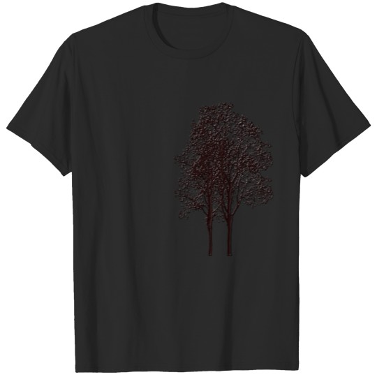 Discover Brown Tree Pattern Embossed T-shirt