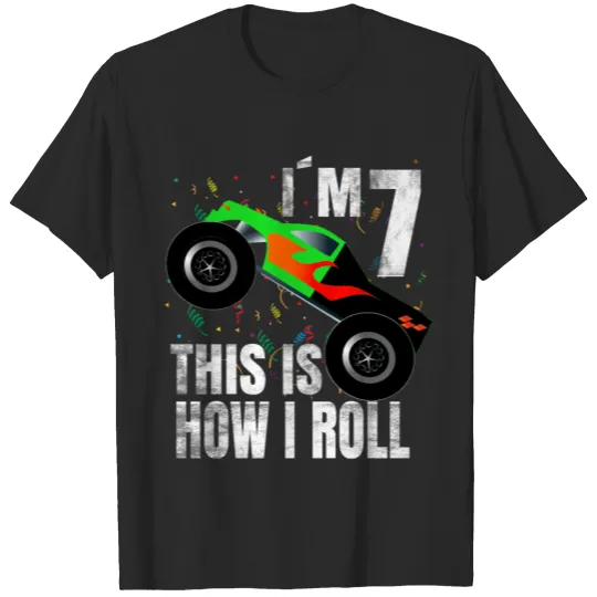 Discover birthday boy 7 years Monster Truck Shirt T-shirt